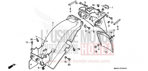 REAR FENDER NTV650S de 1995